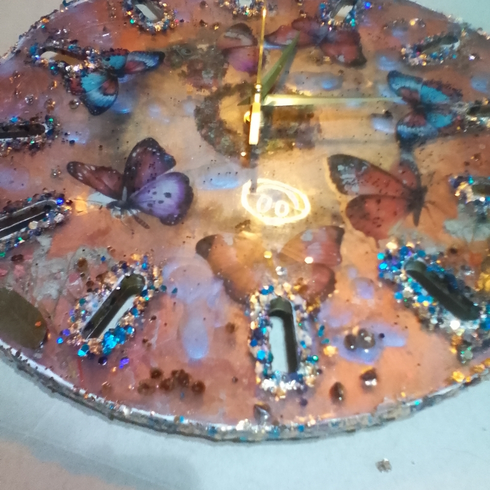 Colorful Butterfly Wall Clock - Picture 2 of 3